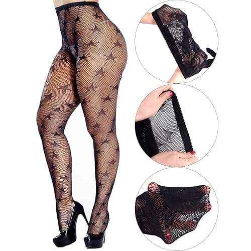 KUUQA Fishnets Stockings High Tights Mesh Stockings Pantyhose for Women thumbnail 4