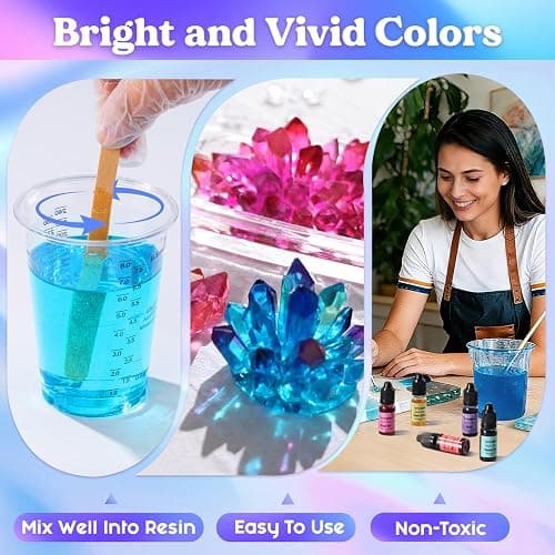 LET'S RESIN Epoxy Resin Paint Pigment 16 Color Concentrated Liquid Epoxy Resin Dye, Colorant for Resin Coloring, Resin Jewelry, Resin Art Crafts DIY Making (Each 0.35oz) thumbnail 3
