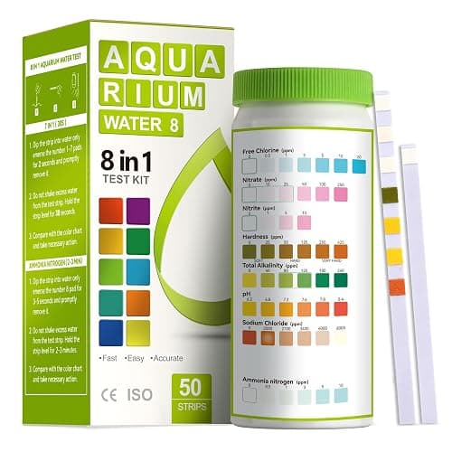 AAwipes 8-in-1 Aquarium Test Kit for Fish Tanks - Quick & Accurate Water Testing Strips for Aquariums & Ponds. Tests pH, Ammonia, Alkalinity, Hardness, Chlorine, etc. (K02-50) - Image 1