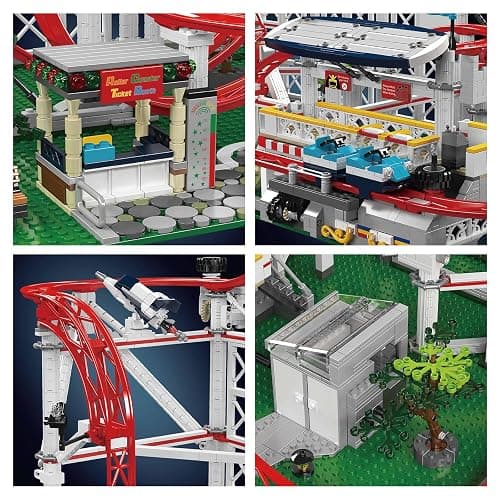 UROINT Roller-Coaster Building Set, Motorized Electric Train Track, City Amusement Park Model Toy for Boy Girl Ages 6 7 8 9+, Birthday Gifts for Adult Kid Teen, Theme Construction Collection 3646pcs thumbnail 5