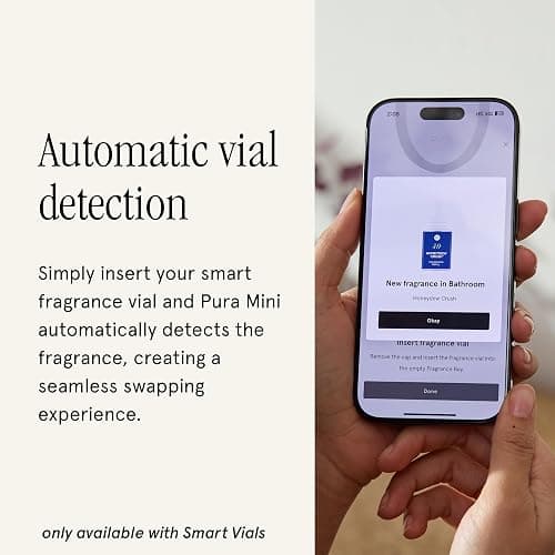 Pura Mini Smart Fragrance Diffuser for Small Spaces Adjustable Smart Home Device with LED Light & Automatic Vial Detection - Includes 1 Scent Refill; White Tea no.1 thumbnail 7
