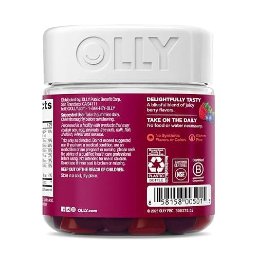OLLY Women's Multivitamin Gummy, Women's Overall Wellness,* Vitamins A, C, D, E, Biotin, Folic Acid, Adult Chewable Supplement, Berry Flavored, 45 Day Supply - 90 Count thumbnail 11