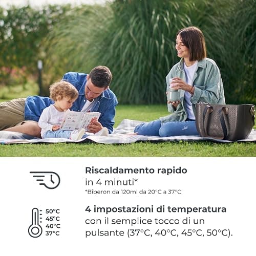 Nuvita Scaldabiberon Portatile Universale Nuvita 1162 Warm’n’Go con USB - Riscaldamento Rapido, 4 Impostazioni di Temperatura, Facile da trasportare con Chiusura Ermetica, Scalda fino a 8 Biberon thumbnail 4