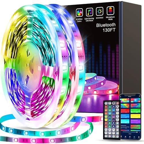 Tenmiro Led Strip Lights 130ft (2 Rolls of 65ft) Smart Light Strips with App Control RGB Led Lights for Bedroom，Music Sync Color Changing Lights for Room Party - Image 1