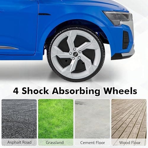 Licensed Audi SQ8 Ride on Car by INFANS, Battery Powered Electric Vehicle for with Remote Control, Adjustable Music, LED Lights, Suspension, Driving Toy Gift for Kids Toddler Age 3+ (Blue) thumbnail 9