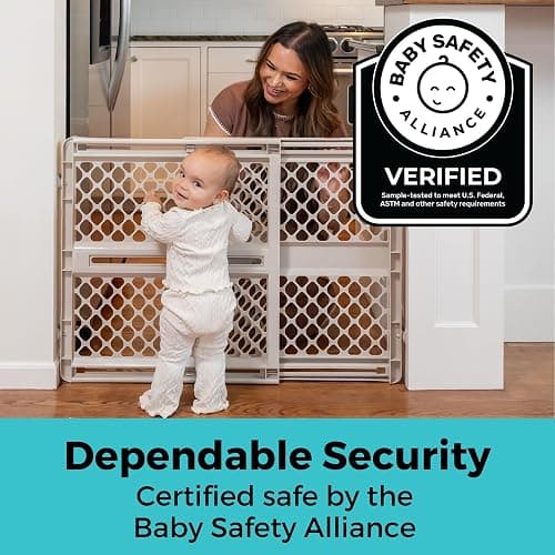 Toddleroo by North States - Supergate Ergo Baby Gate: Plastic Baby Gate for Stairs & Doorways - Adjustable Indoor Safety Gate - Made in USA - 26 to 42 Inches Wide - 26 Inches Tall - Sand thumbnail 8