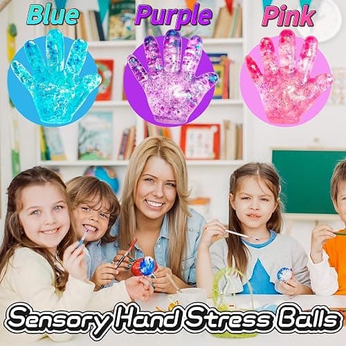 1Pcs Slow Rise Glitter Squishy Ball Fake Hand Sugar Stress Balls for Adults&Kids Novelty Squeeze Toy Sensory Fidget Toys Stress Relief Squishies for Party Favors Classroom Prizes (Blue) thumbnail 5