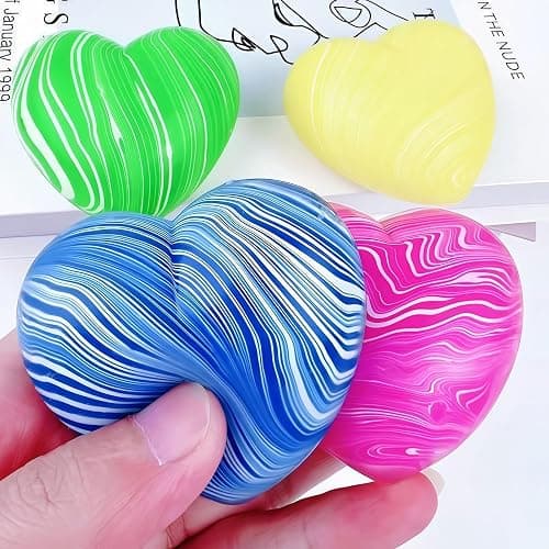 Xinbalove Love Shape Squishy Squeeze Toys, Anxiety Sensory Stress Hand Toys, Soft Heart Balls for Stress Relief, Classroom Prizes, Calming Adults Fidget Toys thumbnail 6