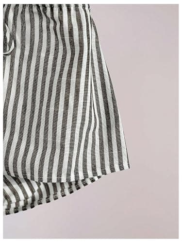 SweatyRocks Women's Sexy Striped Tie Front Halter Tops Sleeveless Drawstring Summer Cami Tops thumbnail 6