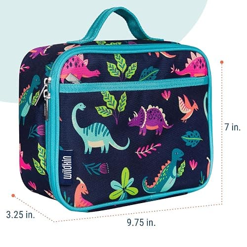 Wildkin Kids Insulated Lunch Box, Keeps Food Hot or Cold, BPA-Free with Mesh Pockets & Easy-Clean Lining – Ideal for School, Travel & Daycare – Dino Pals thumbnail 3