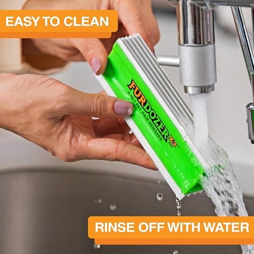 FurDozer Pet Hair Remover & Auto Detailing Tools - Cat & Dog Hair Remover for Carpets, Car Interiors, Couches, Bedding, & Pet Furniture (Green, (2 Pack) - X3 PRO) thumbnail 9