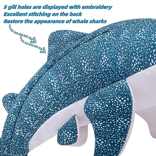 FRANKIEZHOU Simulation Giant Whale Shark Plush,Stuffed Animal,Plush Toy,Soft Toy,Stuffed Toy,Cuddly Toys,Gifts for Kids,20 Inches thumbnail 4