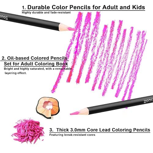Soucolor 72-Color Colored Pencils for Adult Coloring Books, Christmas Stocking Stuffers for Teen Girl Boys Gifts, Soft Core Color Pencil Set for Kids Art Supplies, Coloring Drawing Sketching Pencils thumbnail 4