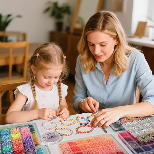 Gionlion 30,000 Pcs Clay Beads Bracelet Making Kit, 168 Colors 8 Boxes Flat Preppy Beads for Friendship Bracelets, Jewelry Kit with Pendant Charms Elastic String Crafts Gift for Kids 6+ thumbnail 8