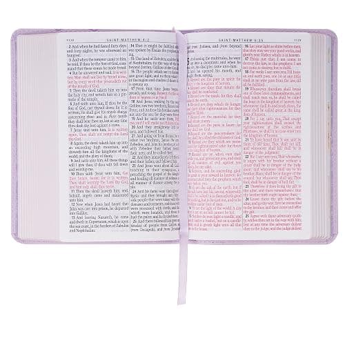 KJV Holy Bible, Compact Large Print Vegan Leather Red Letter Edition - Ribbon Marker, King James Version, Purple (KJV Compact LP Editions) thumbnail 10
