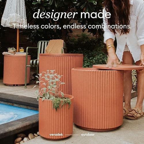 Veradek Cooler Side Table - Outdoor Cooler Table and Ice Chest | Features a Swivel-Top Lid That Keeps Drinks Cool for Up to 12 Hours, Perfect for Porch, Poolside, or Patio Use thumbnail 8