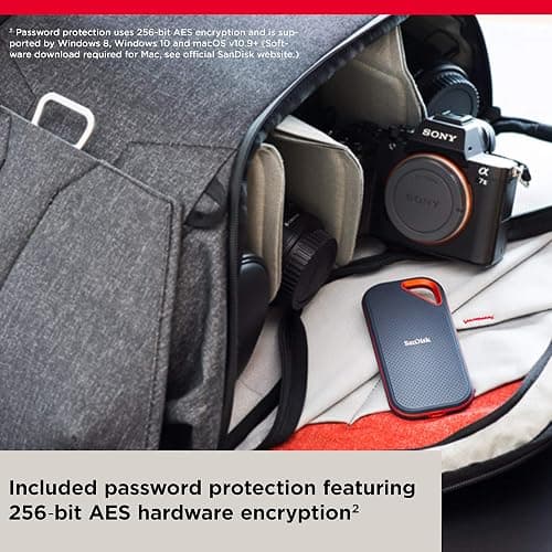 SanDisk 1TB Extreme PRO Portable SSD - Up to 2000MB/s - USB-C, USB 3.2 Gen 2x2, IP65 Water and Dust Resistance, Updated Firmware - External Solid State Drive - SDSSDE81-1T00-G25 thumbnail 6