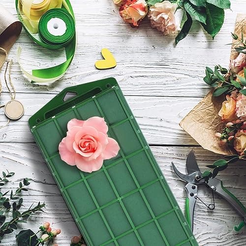 Mwellewm 2 Pcs Floral Foam Cage for Fresh and Artificial Flowers, Dry and Wet Rectangle Flower Cage Holders with Floral Foam Floral for Fresh Flowers, Wedding, Home and Garden Decorations thumbnail 2