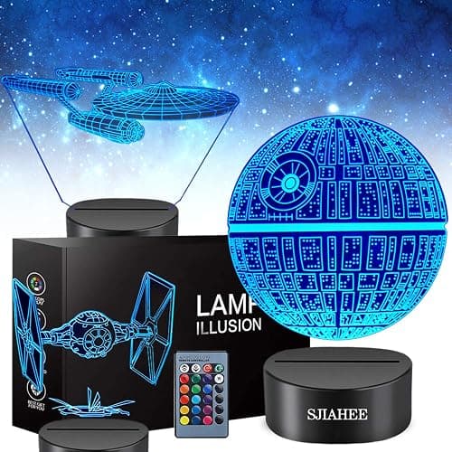 3D Star Wars Lamp -3 Patterns Night Light with Timing Remote Control and 16 Color Changing Decor lamp, Star Wars Toys Birthday and Christmas Gifts for Boys Men Kids Fans - Image 1