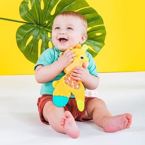 Bright Starts Snuggle & Teethe BPA-free Crinkle Teething Plush Baby Toy - Giraffe thumbnail 2