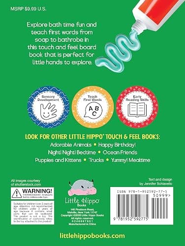 Splish! Splash! Bath Time - Touch and Feel Board Book - Sensory Board Book thumbnail 2