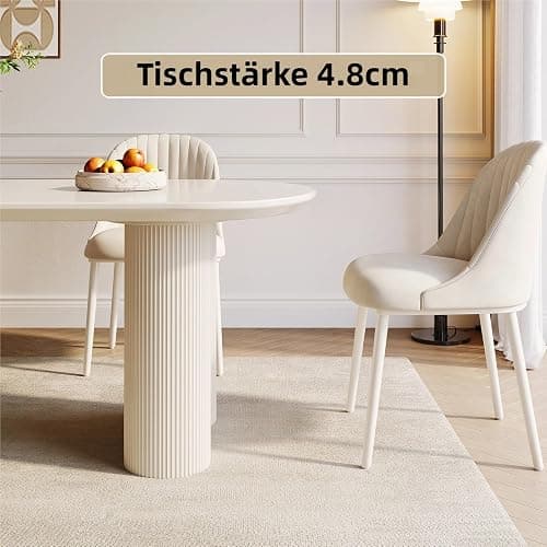 Miuuod 62,99" Esstisch, Moderner Küchentisch für 6 Personen, Indoor Esstisch für Küche, Bar, Wohnzimmer, Kleiner Raum, Cremeweiß, Nur Tisch - 160cm Nur Tisch - Weiß thumbnail 5