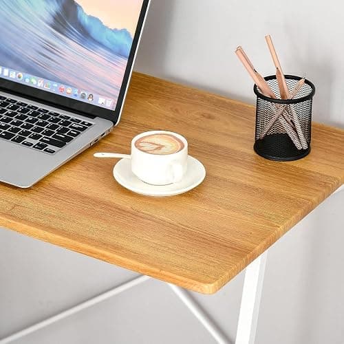 HOMION Computer Desk Home Office Table With 4-Tier Storage Shelf Pc Laptop Work Study Writing Desk For Bedroom Living Room (Natural) thumbnail 6