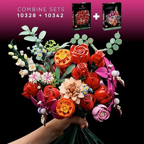 LEGO Botanicals Bouquet of Roses Artificial Flowers - Fake Red Roses Building Set for Adults, Ages 18+ - Gifts for Anniversary for Women & Men - Home Decor for Table Display - 10328 thumbnail 7