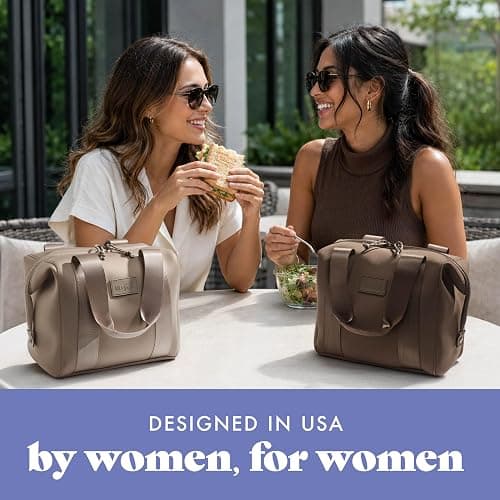 Fit & Fresh Remi Neoprene Lunch Bag for Women w/Ice Pack & Containers | Machine Washable Lunch Box For Women, Self Insulating Durable Neoprene, Large Capacity For Nurses, Teachers, School, Work thumbnail 2