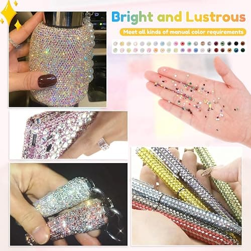 32000PCS Resin Jelly Rhinestones Kit 40Colors 3mm Flatback Gems with B7000 Glue Tweezers Drill Pen & Storage Box Bedazzling Kit for Bedazzling Kits for Nail Art Clothing DIY Projects Crafts thumbnail 4