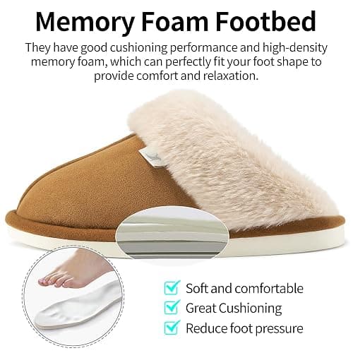 Aomigoct Womens Fuzzy House Slippers: Warm Plush & Non-Slip for Everyday Soft - The Perfect Thoughtful Gift for Mom & Grandma in Winter thumbnail 5