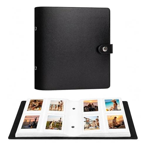 Ruibytree 320 Pockets Album for Instax Mini & Polaroid 2x3" Pictures, Black | Gift-Ready Packaging, PU Leather Cover, Acid-Free Pages, Side-Loading Clear Pockets, Durable Binding, Easy Photo Viewing - Image 1