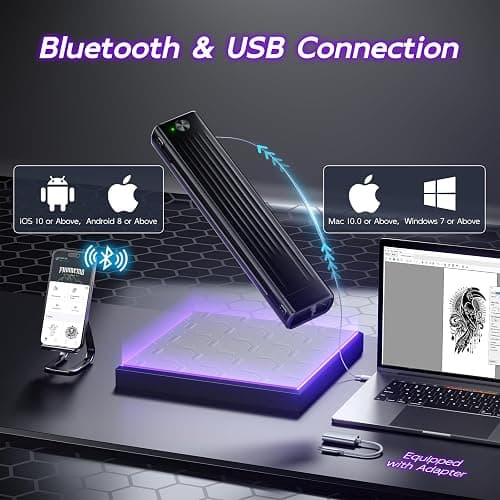 Itari Tattoo Stencil Printer Kit for Beginners, Temporary Tattoo Printer with 10 Pcs Transfer Paper, Bluetooth Stencil Printer for Tattooing, Wireless Tattoo Machine Compatible with Phone/Tablet/PC thumbnail 4