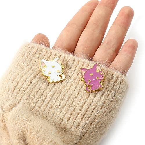 2pcs Anime Cat Brooch Pins For Women Enamel Pins for Backpacks Clothing Jackets Hats Cat Decoration Lady Gifts thumbnail 3
