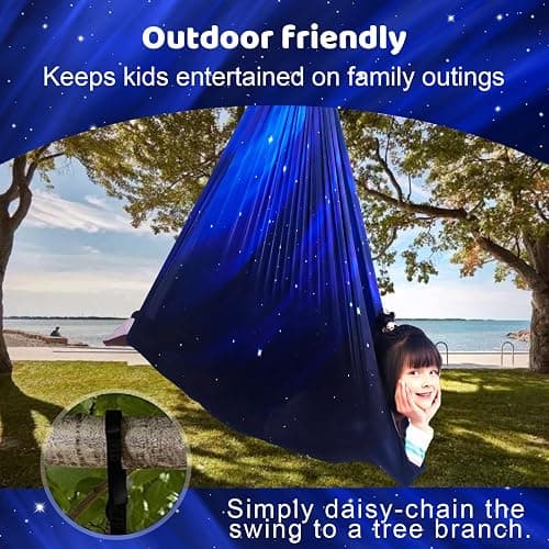 Sensory Swing for Kids Indoor and Outdoor Therapy Cuddle Swing Snuggle Hammock Chair Holds up to 300 lbs with Hardware Hanger Kit For Aspergers Autism ADHD thumbnail 7