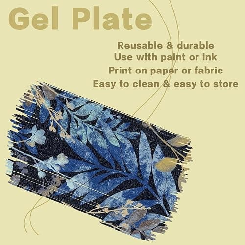 BuzzBright Gel Printing Plate kit, Complete Printmaking Set with 8”X10” Gelatin Plate, Brayer, Printmaking Paper, Acrylic Paint and Essential Tools for Mixed Media Art, Monoprinting, Card Making thumbnail 4