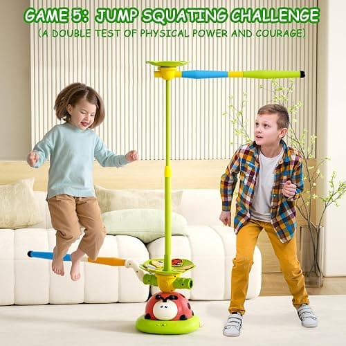 Pobaiyi 5 in 1 Musical Jump Toys, Toss Ring Game Stomping Launch Rocket Launcher for Kids, Obstacle Avoidance & Jump Squating Toy Games Remote Control Outdoor & Indoor Toys for Ages 4-8 8-13 thumbnail 8