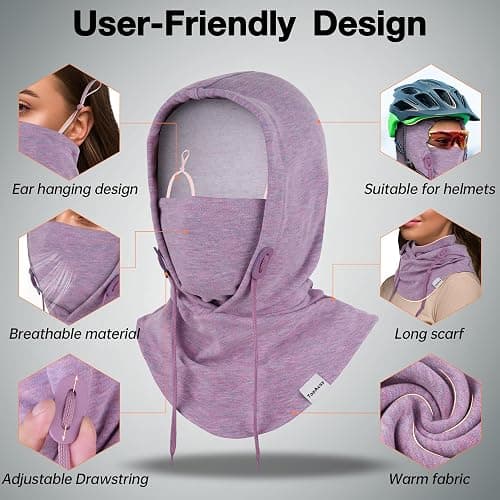 TopAcsy Ski Mask for Men Women Adjustable Breathable Balaclava Face Mask Men UV Protector Face Cover for Winter Outdoor thumbnail 5