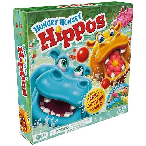 Hungry Hungry Hippos Game for Preschoolers | Instant Marble Relaunch, Easy Set-Up & Storage| Ages 4 and Up | 2 to 4 Players | Kids Games thumbnail 15