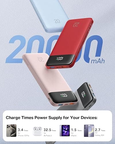 charmast 20000mAh Portable Charger with Built in Cables, 22.5W Travel Power Bank Fast Charging, USB C Cell Phone Battery Pack for iPhone 17/16/15/14/13/12 Series, iPad, Samsung, Android, Tablet thumbnail 5