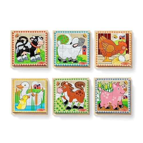 Melissa & Doug Farm Wooden Cube Puzzle with Storage Tray – 6-in-1 Animal Puzzle for Toddlers and Preschoolers – 16 Wooden Cubes – Farm Toy for Kids Ages 3+ - FSC Certified thumbnail 5