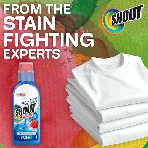 Shout Advanced Stain Remover Gel for Clothes Laundry, Ultra Concentrated Gel with Built-in Scrubber Brush for Deep Set-In stains, 8.7oz thumbnail 7
