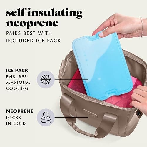 Fit & Fresh Remi Neoprene Lunch Bag for Women w/Ice Pack & Containers | Machine Washable Lunch Box For Women, Self Insulating Durable Neoprene, Large Capacity For Nurses, Teachers, School, Work thumbnail 7