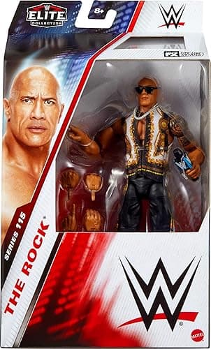 Mattel WWE Elite Action Figure & Accessories, Series #115 6-inch Collectible The Rock with 25 Articulation Points & Swappable Hands - The Rock thumbnail 3