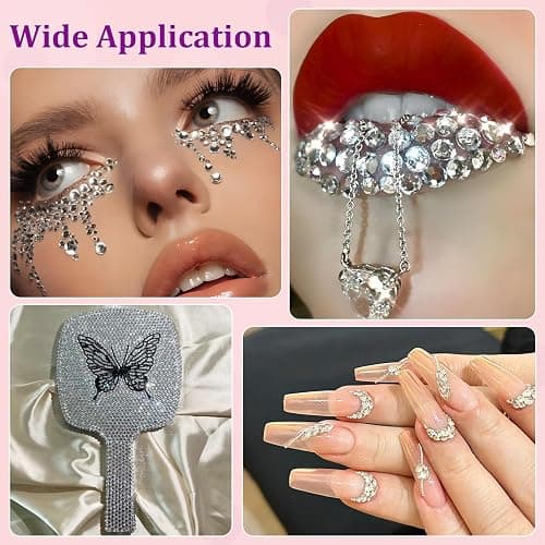 6000Pcs 3mm Resin Rhinestones with 1Pcs 10ml B7000 Jewelry Glue for Crafting, Clear Large Amount Flatback Gems, Bedazzling Crystal Bulk for DIY Crafts Clothing Tumblers Shoes Nail Art Fabric thumbnail 7