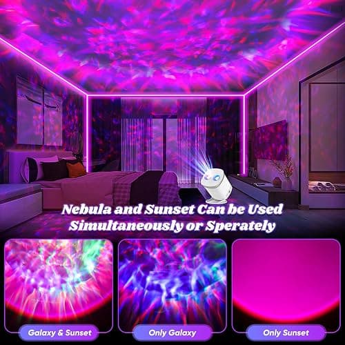 Pedica Galaxy Projector, Galaxy Projector for Bedroom, Night Light for Kids, Nebula Ceiling LED Lamp, Room Decor, with Timer and Remote, Gifts for Birthdays thumbnail 2