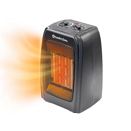 Comfort Zone CZ442E Personal Energy Save Ceramic Heater - 1500W Portable with Adjustable Thermostat, Tip-Over Switch & Overheat Protection, Black - Image 1