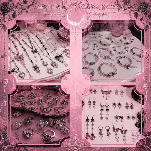 SMUOBT Mystery Jewelry Jar Box Set, Gothic Surprise Gift for Women | Gothic Vintage Jewelry Assortment, Includes Necklace/Earrings/Rings/Bracelet/Keychain, Surprise Mix, Ideal for Birthday thumbnail 4