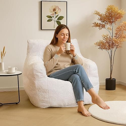 Cvortll Bean Bag Chairs for Adults Kids, Bean Bag Chair with Filler, Fluffy Lazy Sofa, Comfy Cozy BeanBag Chair with Memory Foam for Small Spaces, Bedroom, Living Room, Dorm thumbnail 3