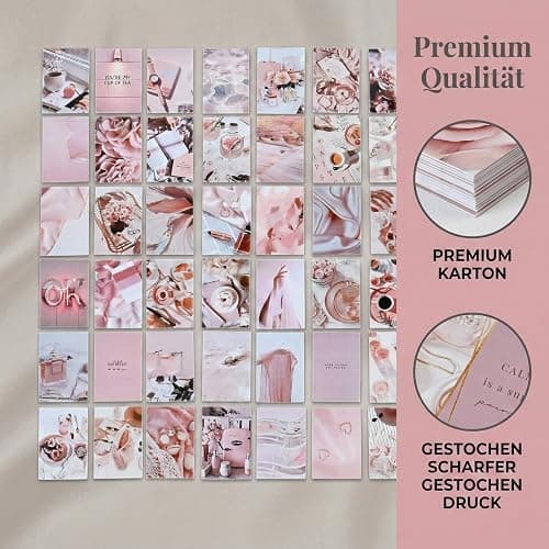 Volumoon 50 PCS Pink Aesthetic Wall Collage Kit, Vintage Trendy Coquette Posters, Cute Collage Picture Set, Clean Girl Room Decor for Teen Girls Bedroom Dorm Wall Art thumbnail 4